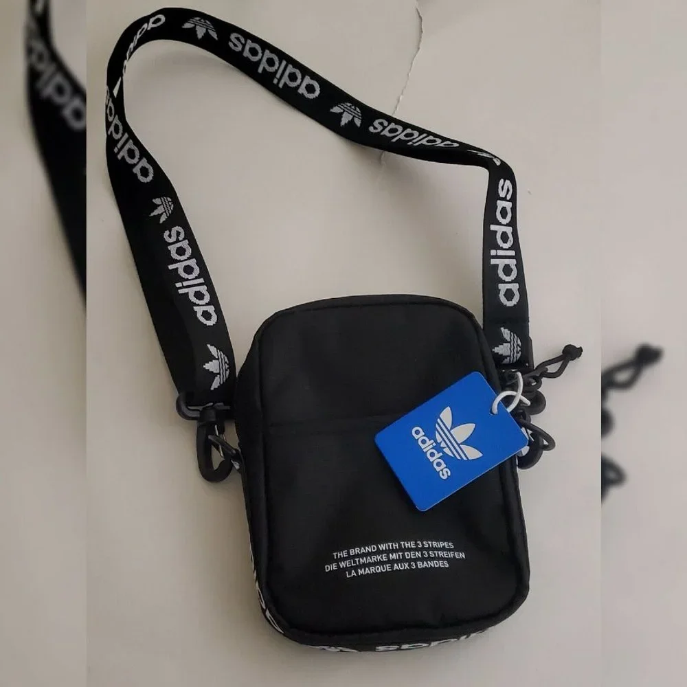 ADIDAS AUTHENTIC ORI FESTIVAL BAG CROSSBODY MEN'S WOMEN'S BLACK EMBROIDERED LOGO